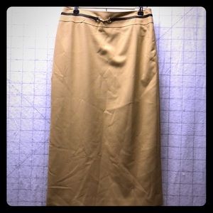Loft skirt NWT tan with gold hardward faux belt
